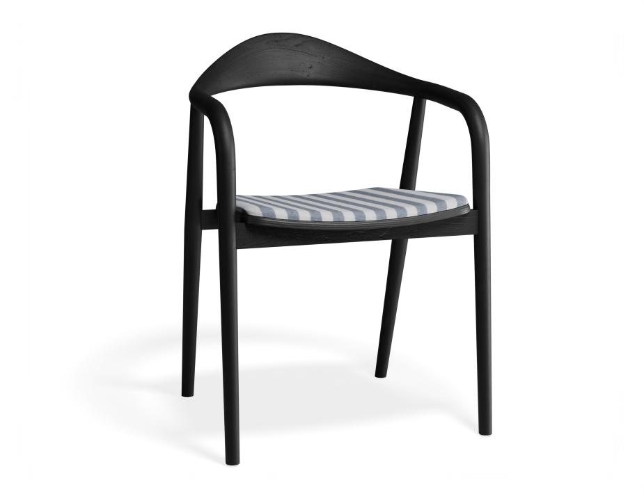 P 1 Arki Armchair Black Custom Bluestripe