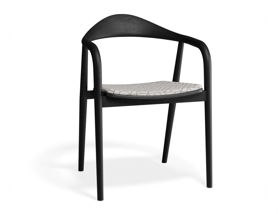 P 1 Arki Armchair Black Custom Geometricpattern