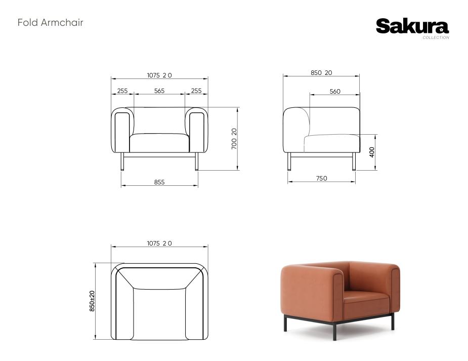 Sakura Collection Line Drawings Website Fold Armchair