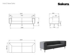 Sakura Collection Line Drawings Website 3 Seat Sofa