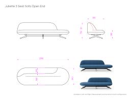 Juliette 3 Seat Sofa Open End