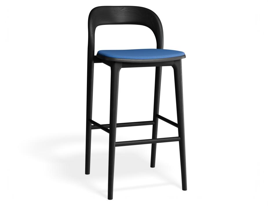 P 1 Mia Barstool Black Custom Bluecorduroy