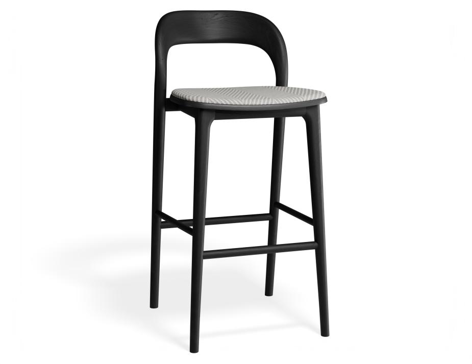 P 1 Mia Barstool Black Custom Herringbone