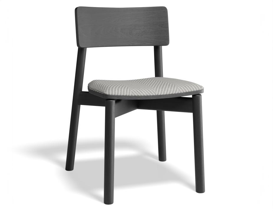 P 1 Andi Diningchair Pad Ashblack Herringbone