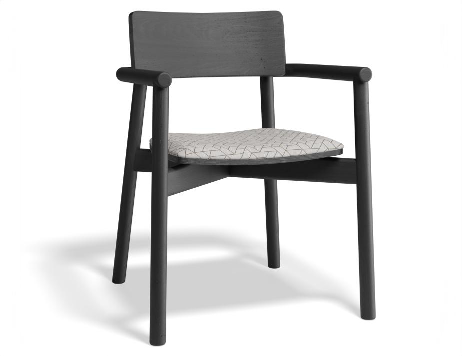 P 1 Andi Armchair Pad Ashblack Geometricpattern