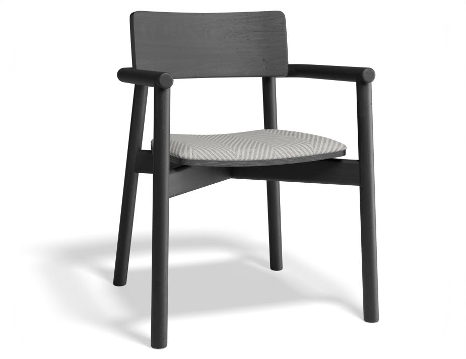 P 1 Andi Armchair Pad Ashblack Herringbone