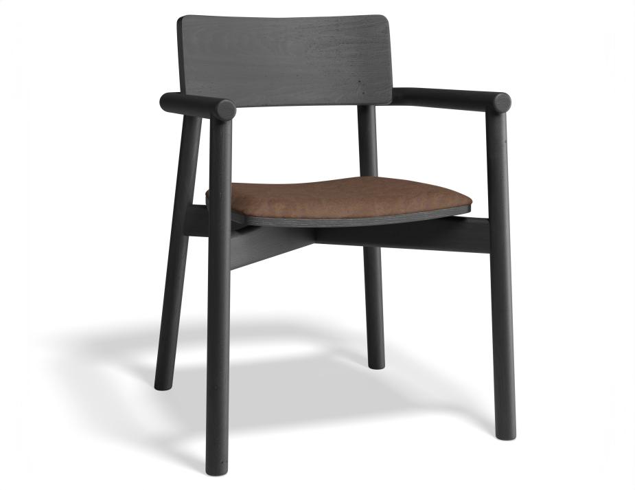 P 1 Andi Armchair Pad Ashblack Printedsuede