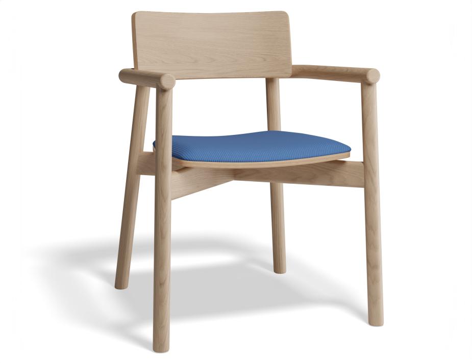 P 1 Andi Armchair Pad Ashnatural Bluecorduroy