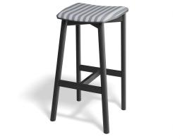 P 2 Andi Backlessbarstool Pad Ashblack Bluestripe