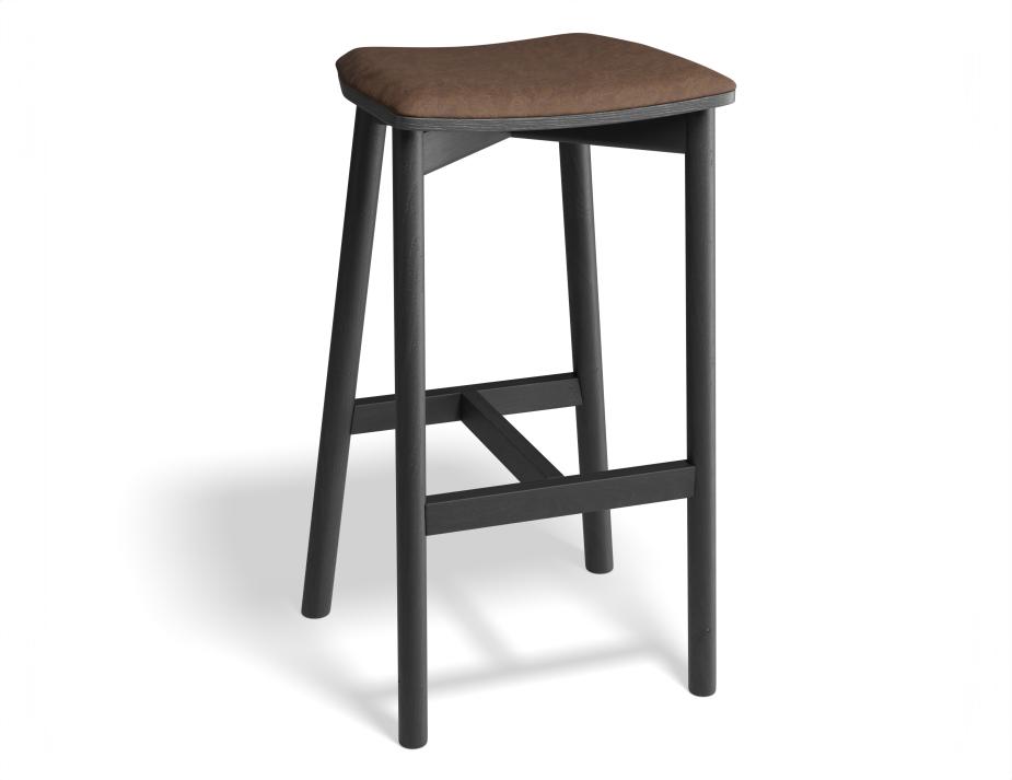 P 1 Andi Backlessbarstool Pad Ashblack Printedsuede