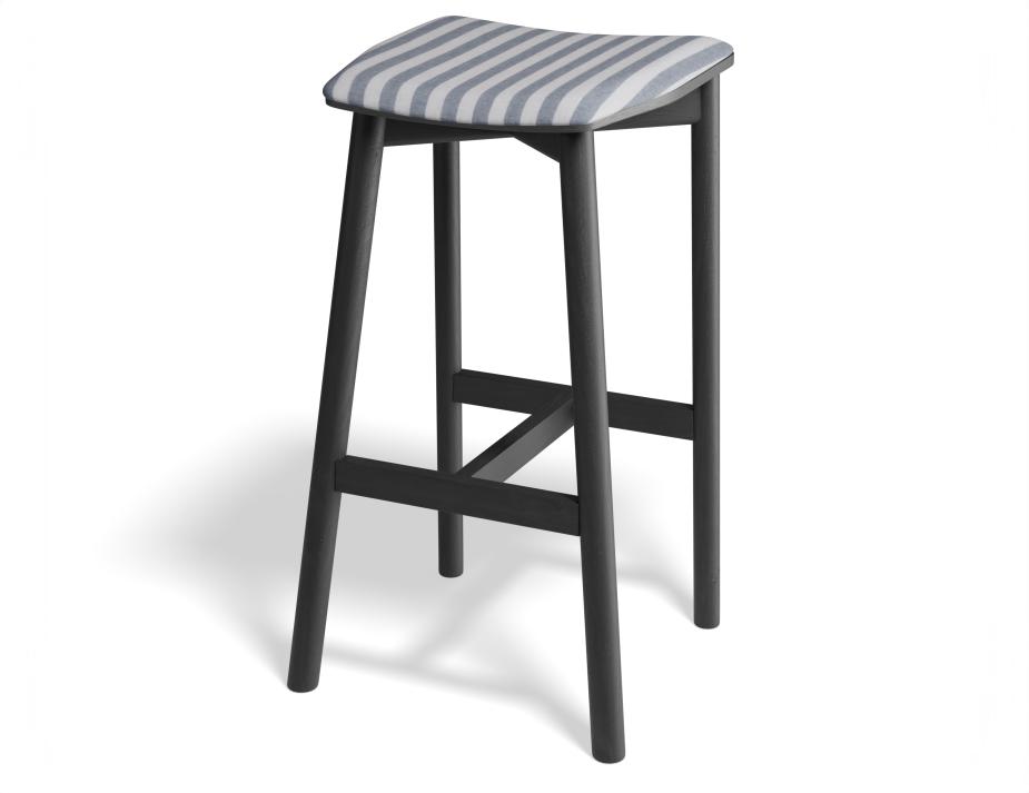 P 2 Andi Backlessbarstool Pad Ashblack Bluestripe