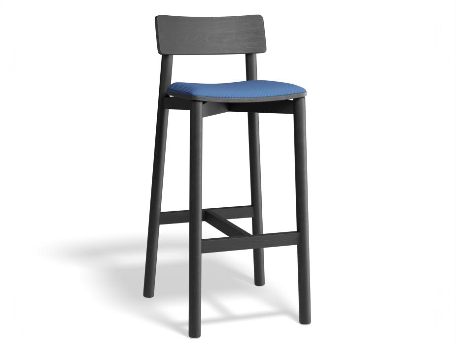 P 1 Andi Barstool Pad Ashblack Bluecorduroy