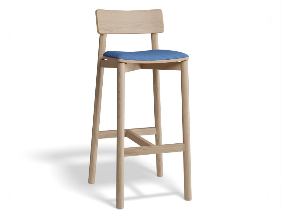 P 1 Andi Barstool Pad Ashnatural Bluecorduroy