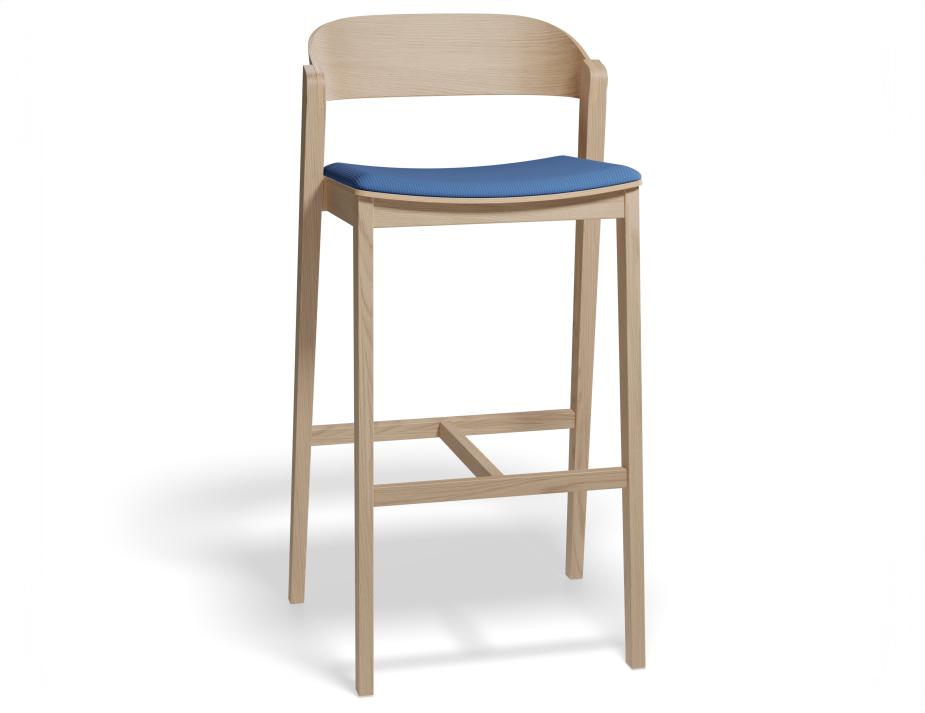 P 1 Grayson 75cmbarstool Pad Natural Bluecorduroy