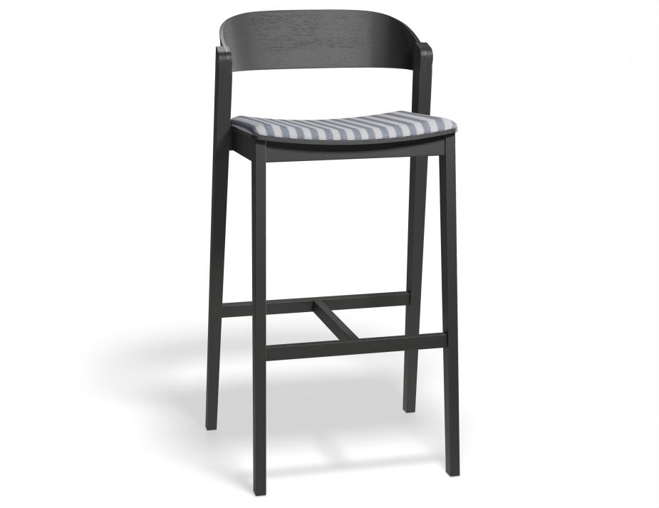 P 1 Grayson 75cmbarstool Pad Black Bluestripe