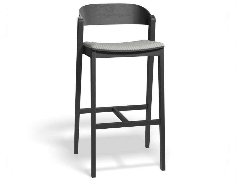 P 1 Grayson 75cmbarstool Pad Black Herringbone