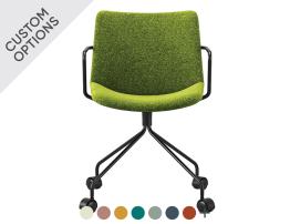 Flow Chair - Arms - Fixed Pyramid Base with Castors
