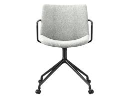 Grey Flow Chair Arms Swivel Castors Side 1