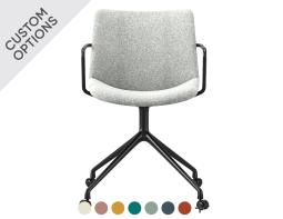 Grey Flow Chair Arms Swivel Castors Side Hero