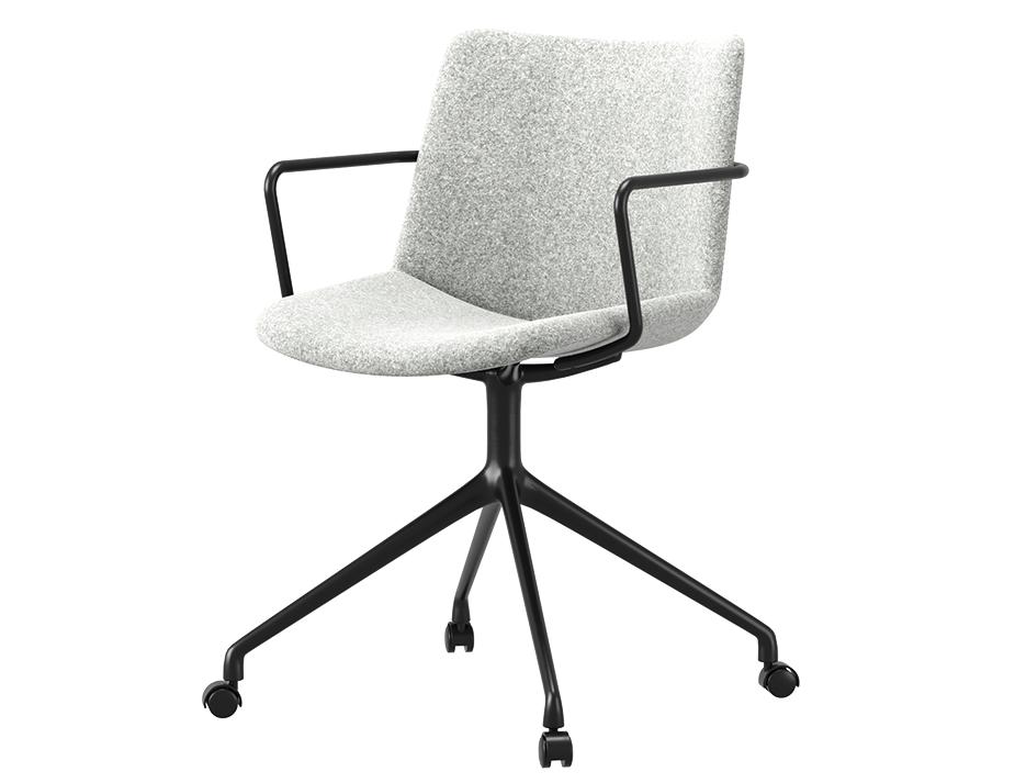 Grey Flow Chair Arms Swivel Castors 3