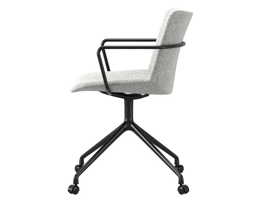 Grey Flow Chair Arms Swivel Castors 4