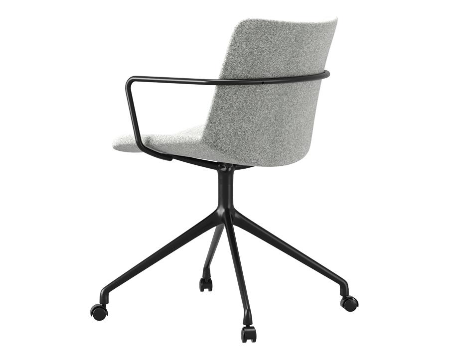 Grey Flow Chair Arms Swivel Castors 6