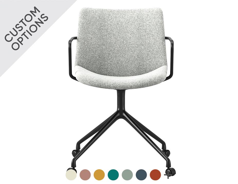 Grey Flow Chair Arms Swivel Castors Side Hero