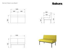Sakura Bond 2 Seat Low Back 