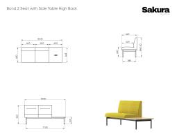 Sakura Bond 2 Seat Side Table High Back