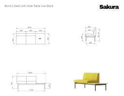 Sakura Bond 2 Seat Side Table Low Back