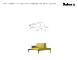 Sakura Bond 2 Seat Back To Back Double High Side Table High Back 