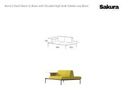 Sakura Bond 2 Seat Back To Back Double High Side Table Low Back 