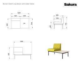 Sakura Bond 1 Seat Side Table Low Back 