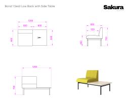 Sakura Bond 1 Seat Side Table Low Back