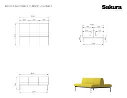Sakura Bond 3 Seat Back To Back Low Back