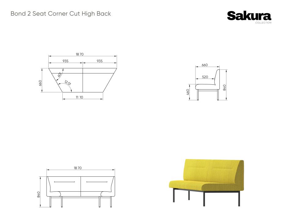 Sakura Bond Corner Cut High Back