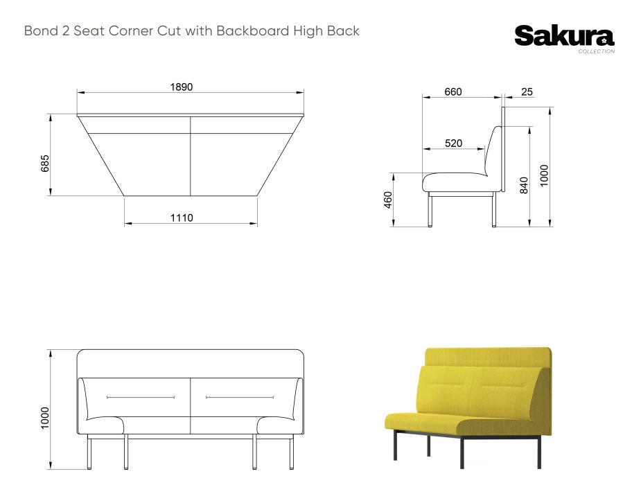 Sakura Bond Corner Cut Backboard Bar High Back 