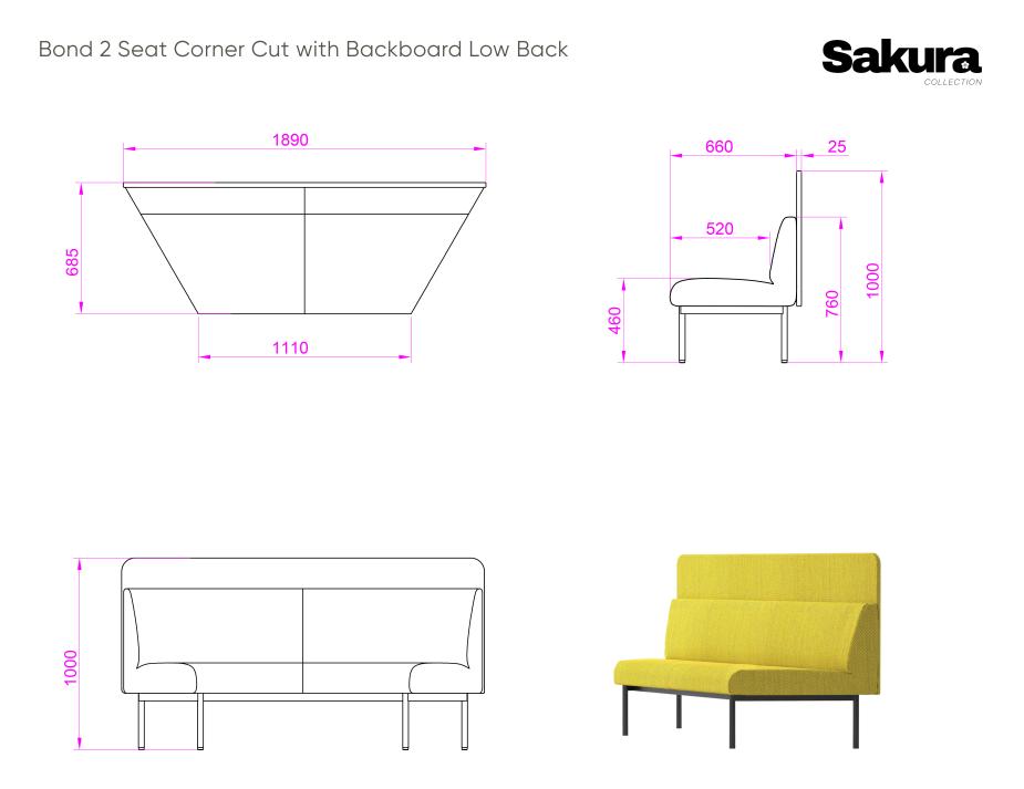 Sakura Bond Corner Cut Backboard Low Back