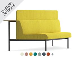 Bond 2 Seat Corner Cut with Backboard with Low Bar Table
