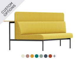 Bond Section 2 Seat Corner Cut with Backboard with Low Bar Table