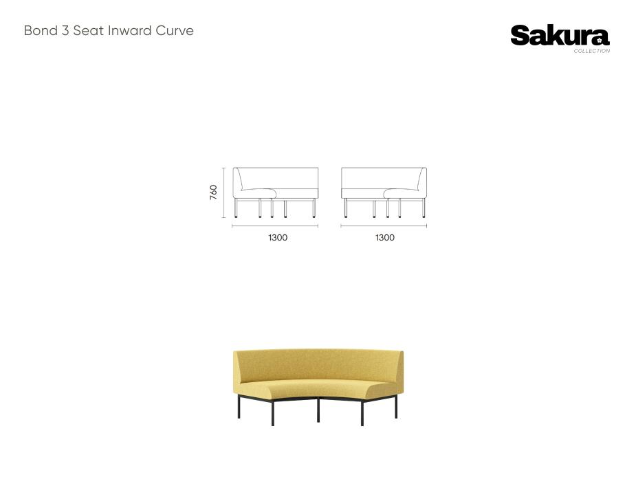 Sakura Bond 3 Seat Inward Curve