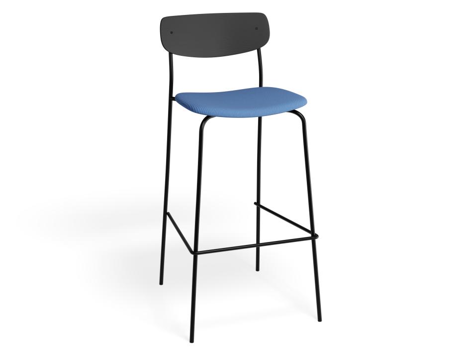 P 1 Rylie Barstool Black Bluecorduroy