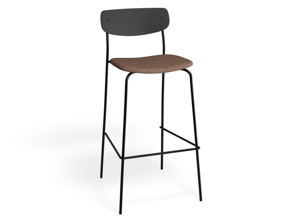 P 1 Rylie Barstool Black Printedsuede