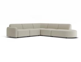 Atticus Modular Sofa - Config J or K Curved Open End - Ivory Cream