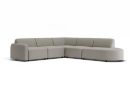 Atticus Modular Sofa - Config J or K Curved Open End - Oyster Grey