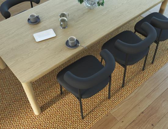Marlowe Dining Chair - Black Legs - Anthracite Fabric 
