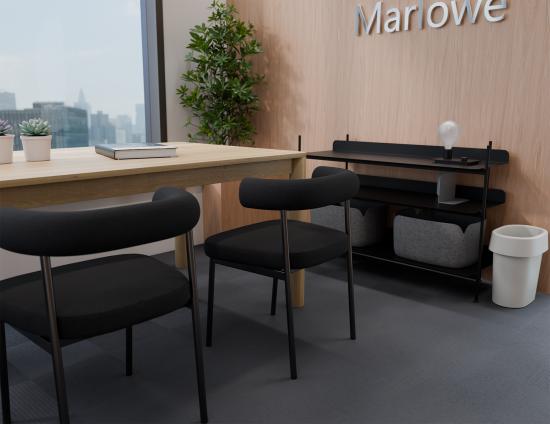 Marlowe Dining Chair - Black Legs - Anthracite Fabric 