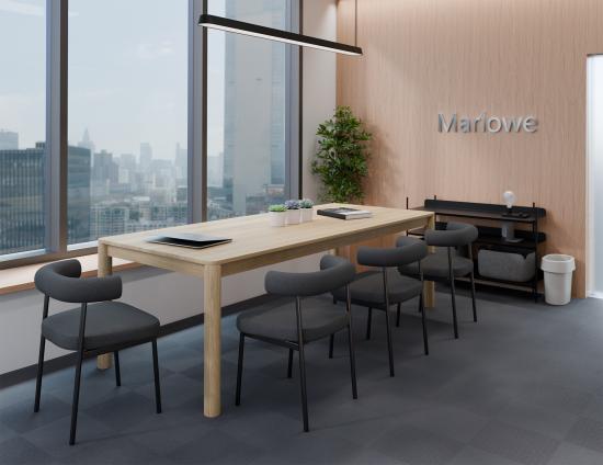 Marlowe Dining Chair - Black Legs - Soho Grey Fabric 