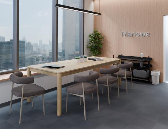 Marlowe Dining Chair - Grey Legs - Oyster Grey Fabric 