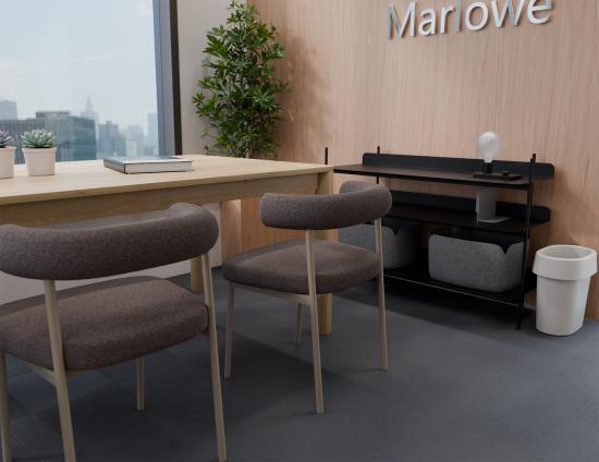 Marlowe Dining Chair - Grey Legs - Oyster Grey Fabric 